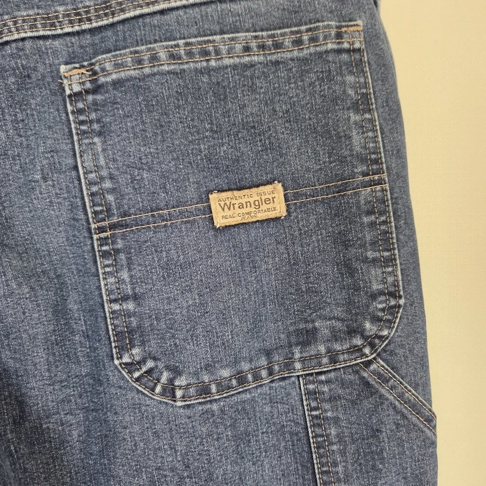 VTG Wrangler Carpenter Jeans 36 X 34 Cargo Mens Workwear Medium Wash